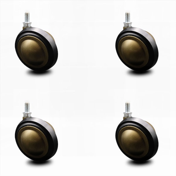 3 Inch Antique Soft Tread Ball Caster - 3/8 Inch Threaded Stem, 4PK